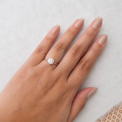 Anel Solitário Moissanite Diamond Cut 7 mm