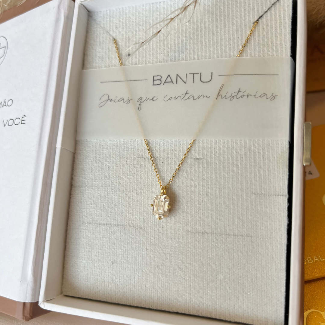 Colar Moissanite Emerald Cut