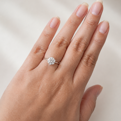 Anel Solitário Moissanite Diamond Cut 7 mm