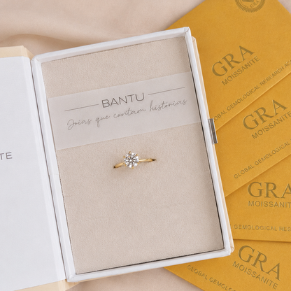 Anel Solitário Moissanite Diamond Cut 7 mm