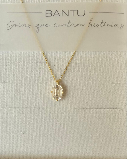 Colar Moissanite Emerald Cut