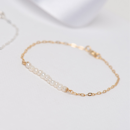 Pulseira Celeste Pérolas Malkia