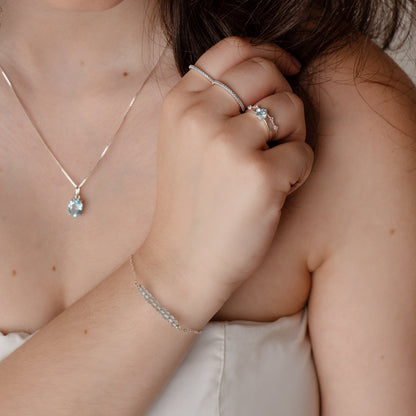 Pulseira Celeste Topázios Malkia