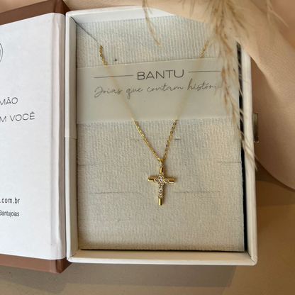 Colar Moissanite Cruz