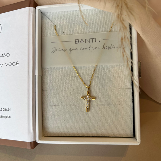 Colar Moissanite Cruz