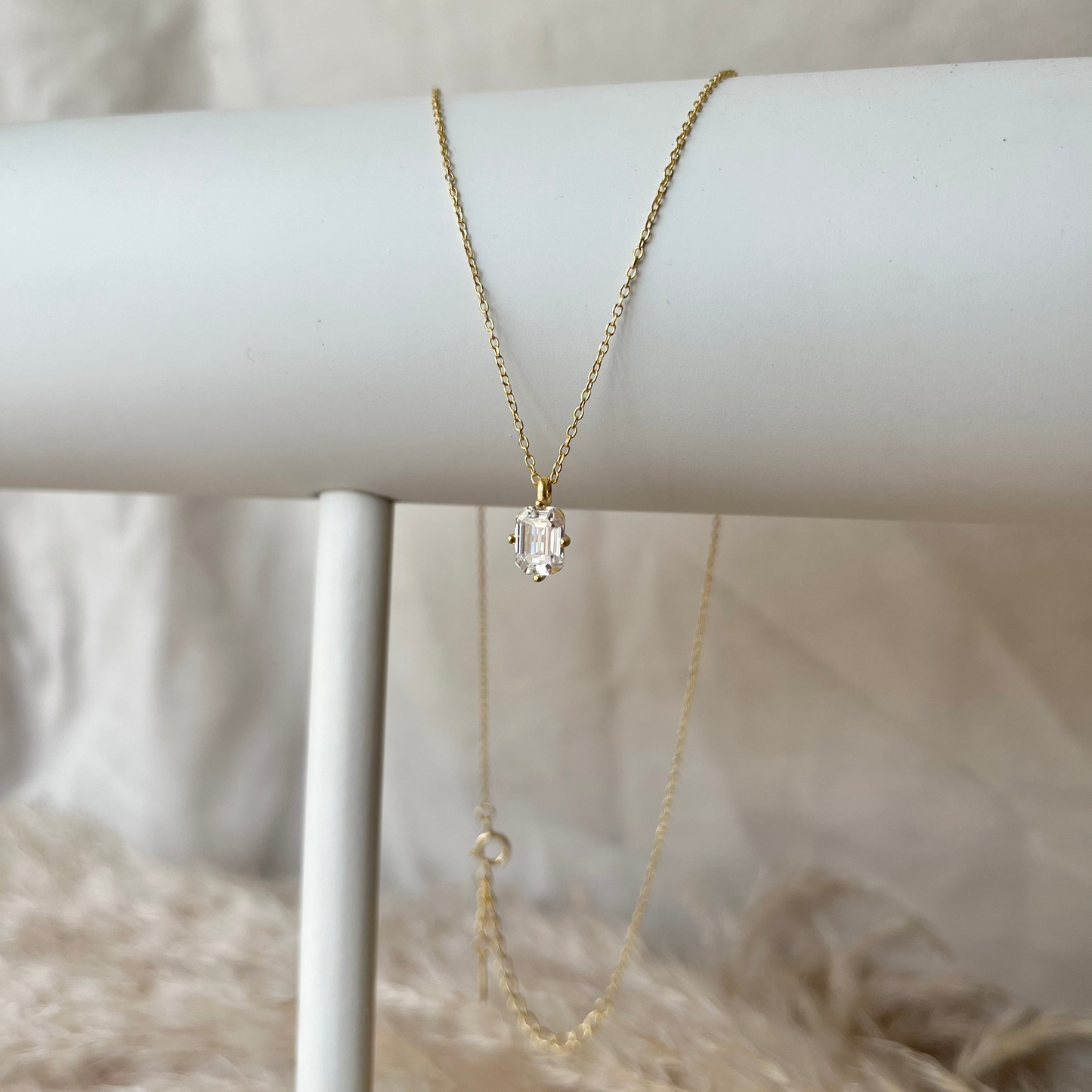 Colar Moissanite Emerald Cut