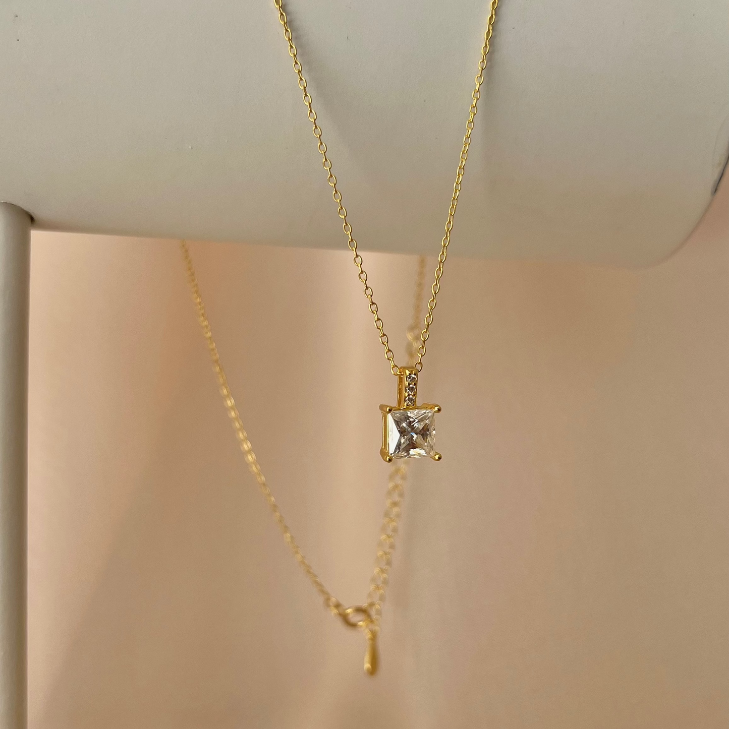 Colar Moissanite Princess Cut