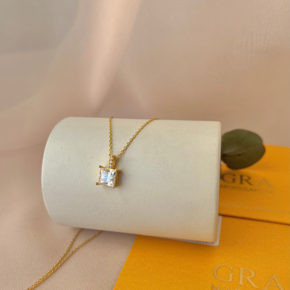 Colar Moissanite Princess Cut