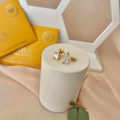 Brinco Moissanite Princess Cut
