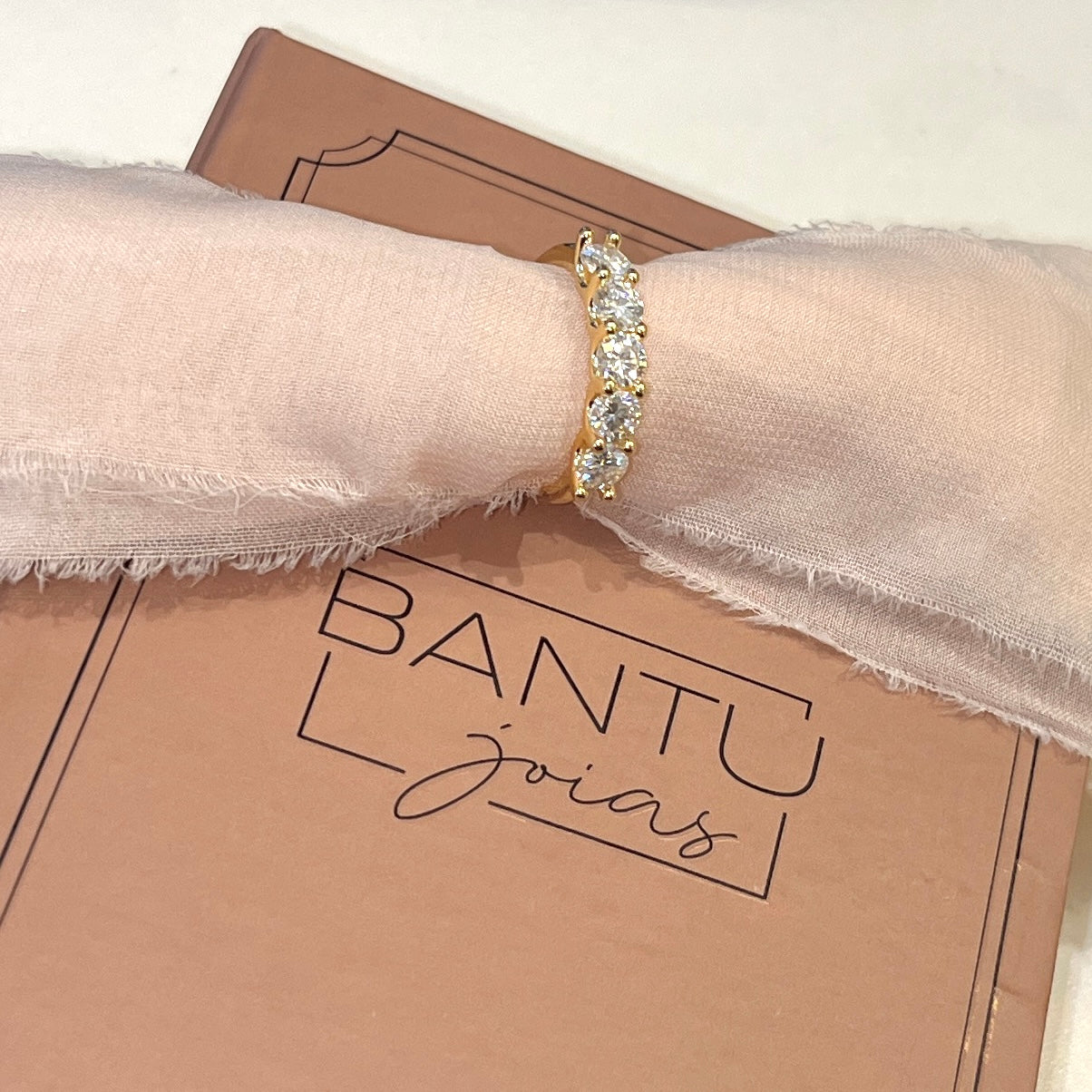 Anel Aparador Moissanite Diamond Cut