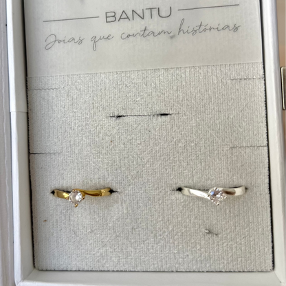 Anel Solitário Torcido 4 mm