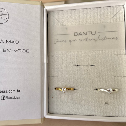 Anel Solitário Torcido 4 mm