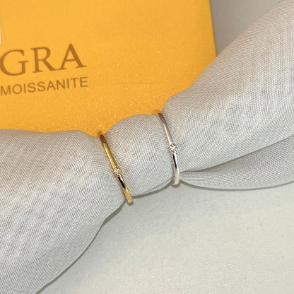 Anel Aparador Moissanite Ponto de Luz