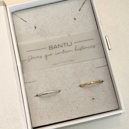 Anel Aparador Moissanite Ponto de Luz