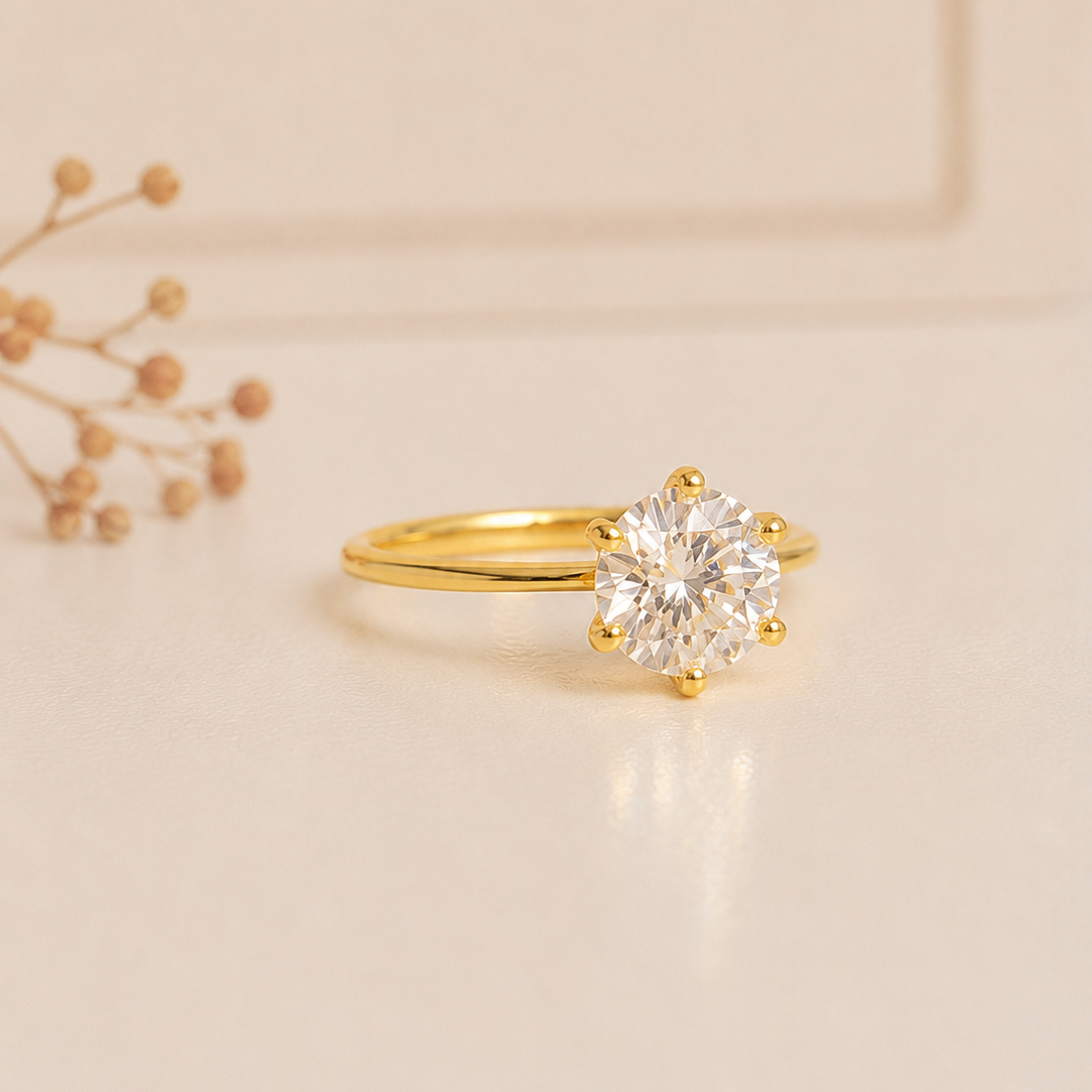 Anel Solitário Moissanite Diamond Cut 7 mm