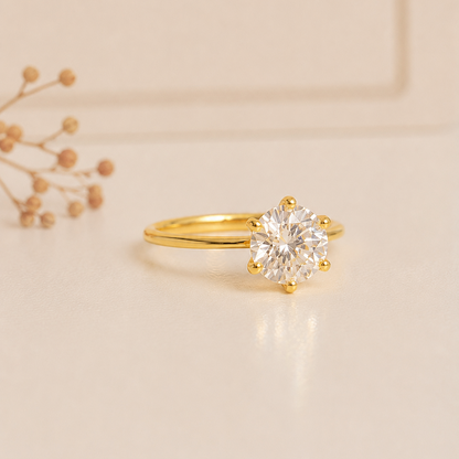Anel Solitário Moissanite Diamond Cut 7 mm