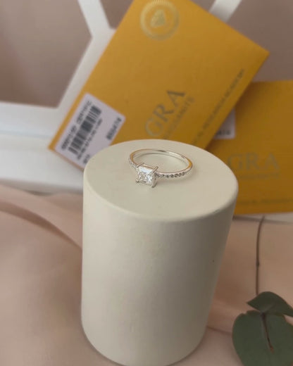 Anel Solitário Moissanite Princess Cut