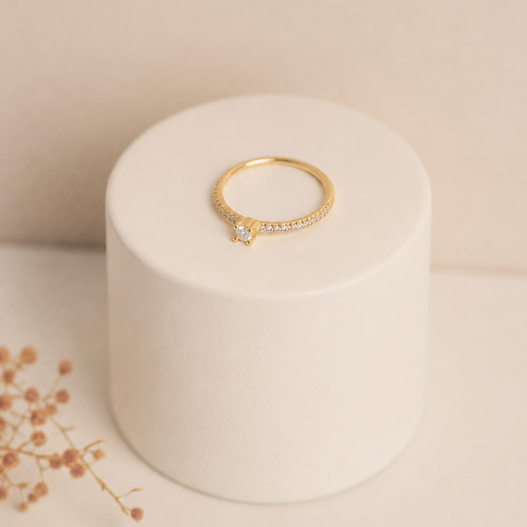 Anel Solitário Moissanite Diamond Cut 3 mm