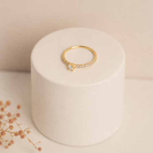 Anel Solitário Moissanite Diamond Cut 3 mm